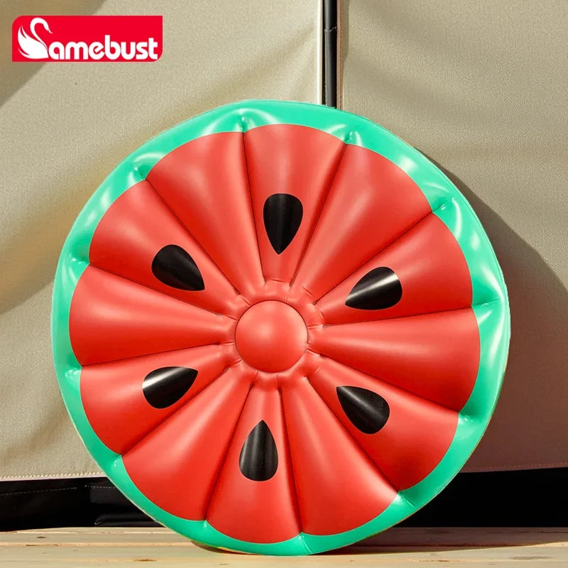 Camebust Colchoneta Flotante Hinchable para Agua, Colchoneta Flotante Hinchable para Piscina al Aire Libre, Colchoneta Flotante Grande Redonda de Sandía