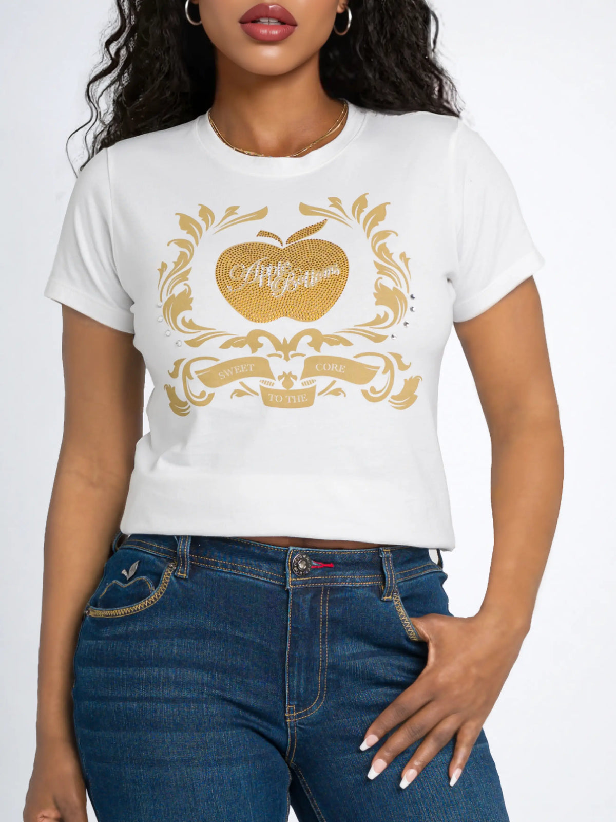 Camiseta Golden Crest - Blanca