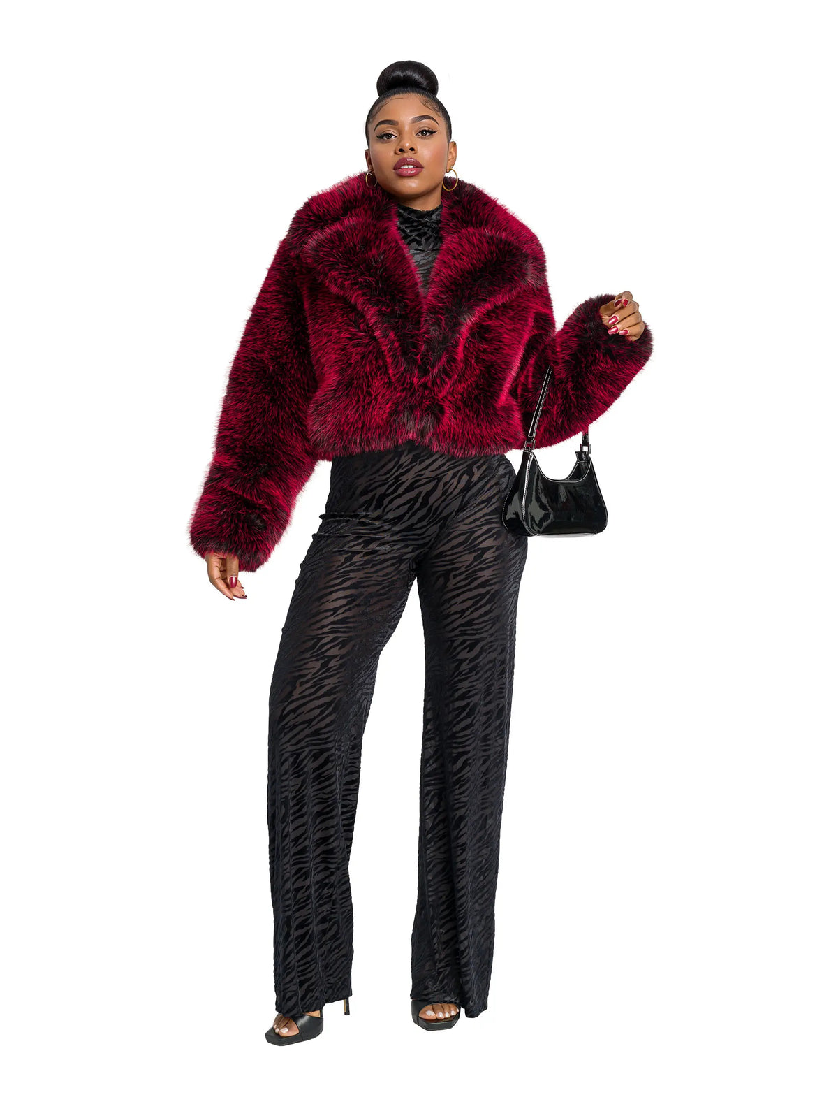 Y2K Fur Jacket - Red Delicious