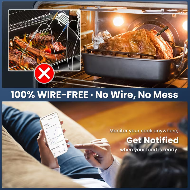 Wireless Meat Thermometer with Dual Sensor CP10