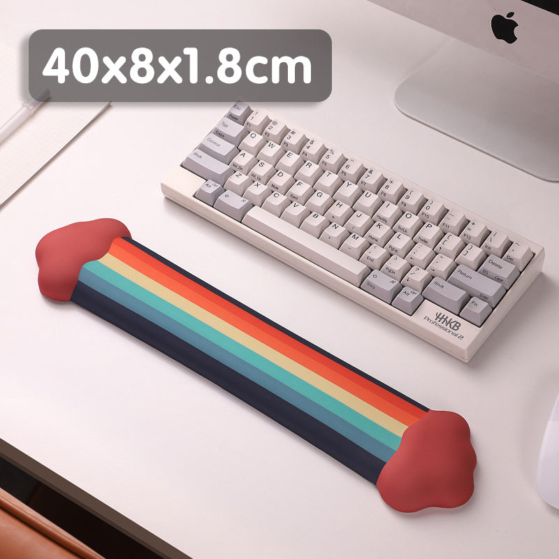 Cloud Rainbow Silica Gel Wrister Mouse Pad Keyboard Support Slippery Washable