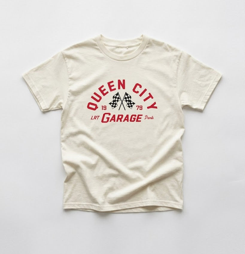 CAMISETA PARTES DE GARAJE LRT - CREMA VINTAGE (SOLO FRENTE)