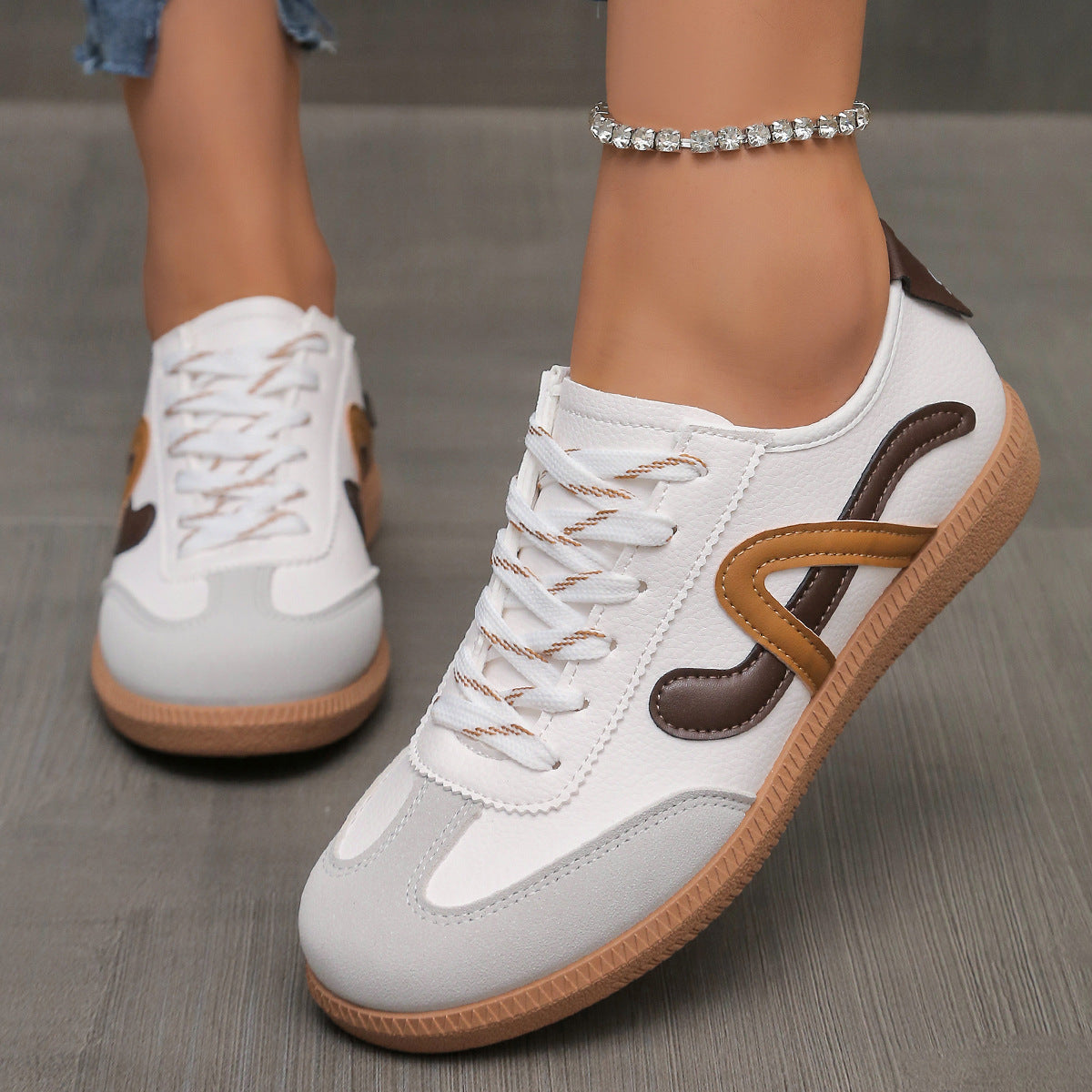 German Training Women's Flat Retro Casual Sports Skate Shoes
