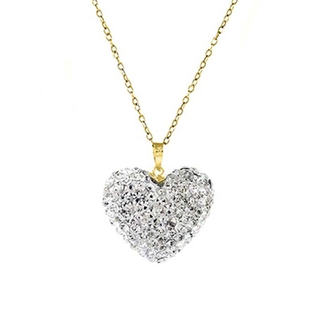 Colgante de corazón burbuja de plata de ley maciza con elementos Swarovski
