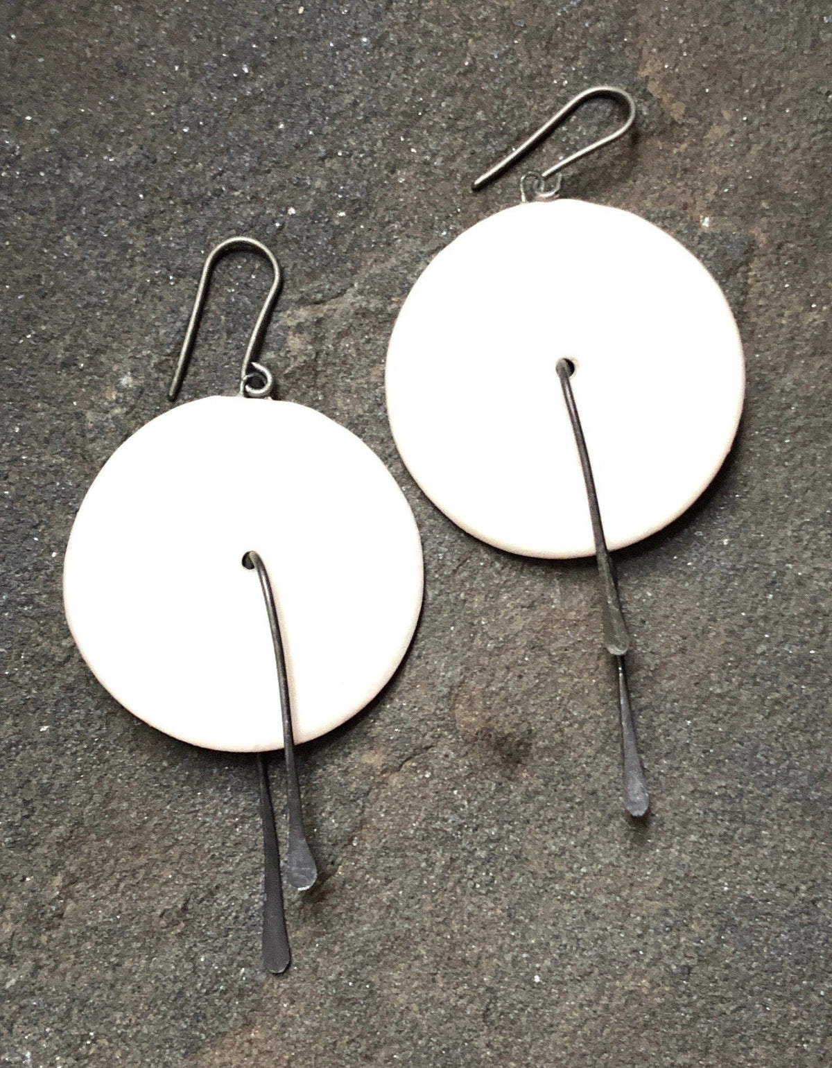 Ceramic Disc Statement Earrings Lightweight Hypoallergenic
