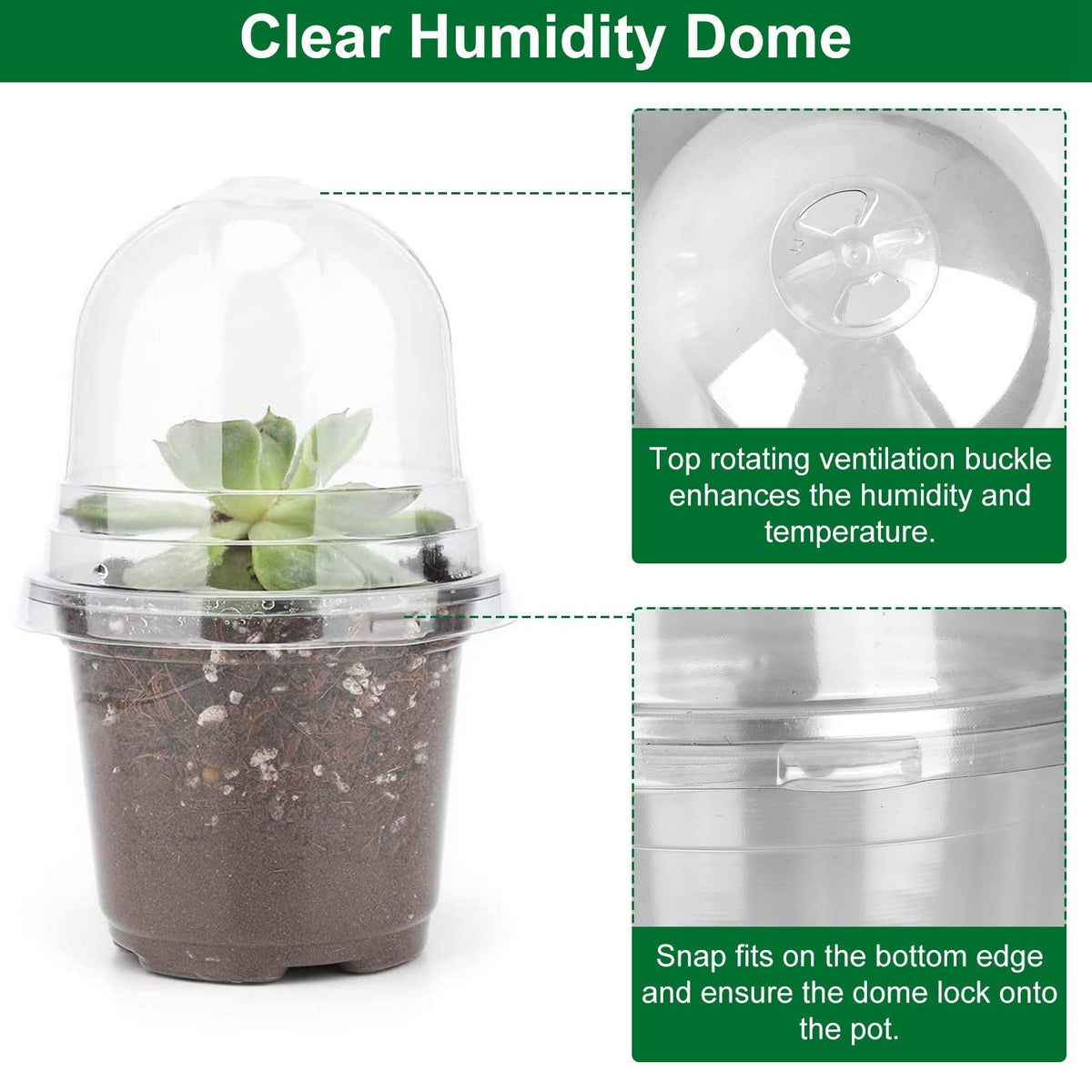 30Pcs Plant Nursery Pots PET Flower Seed Starting Pots Container with Dome with Drainage Holes