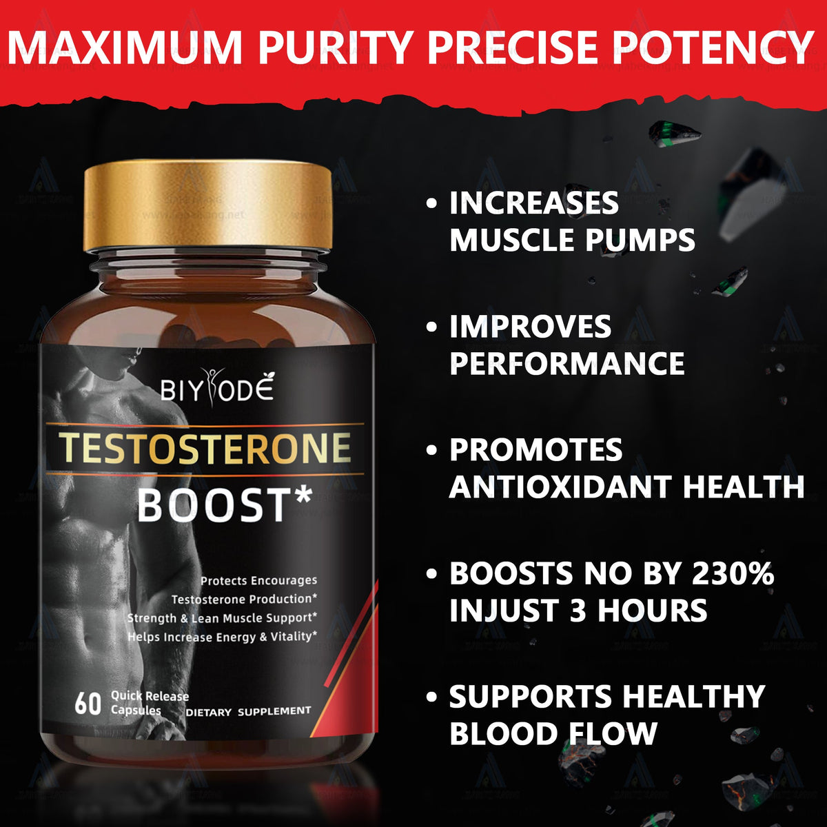 Custom Label Supplement Manufacturer Wholesale Tablets Men Power Muscle Support Supplements Male Boost Capsules