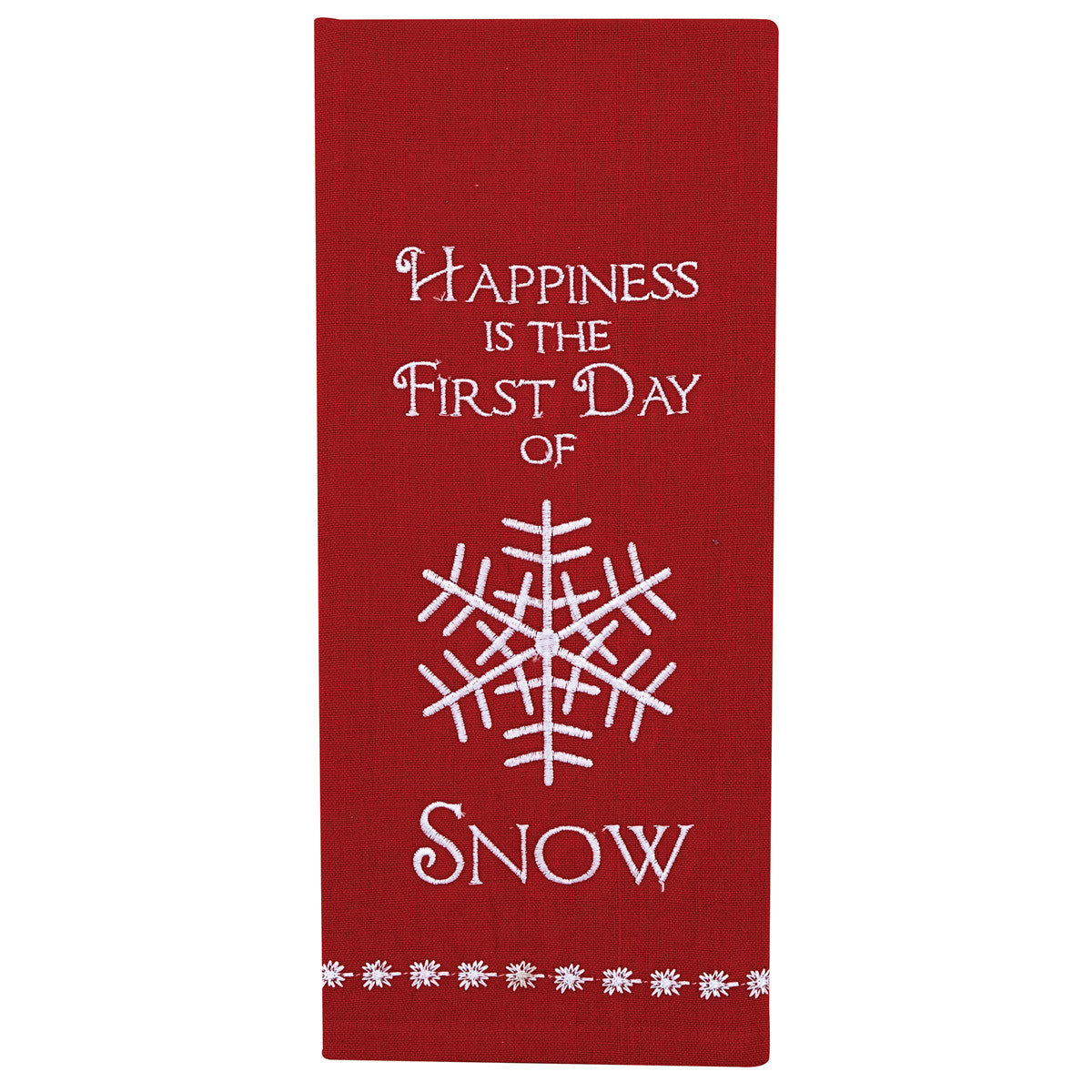 Happiness Is The First Day Of Snow Dish Towel