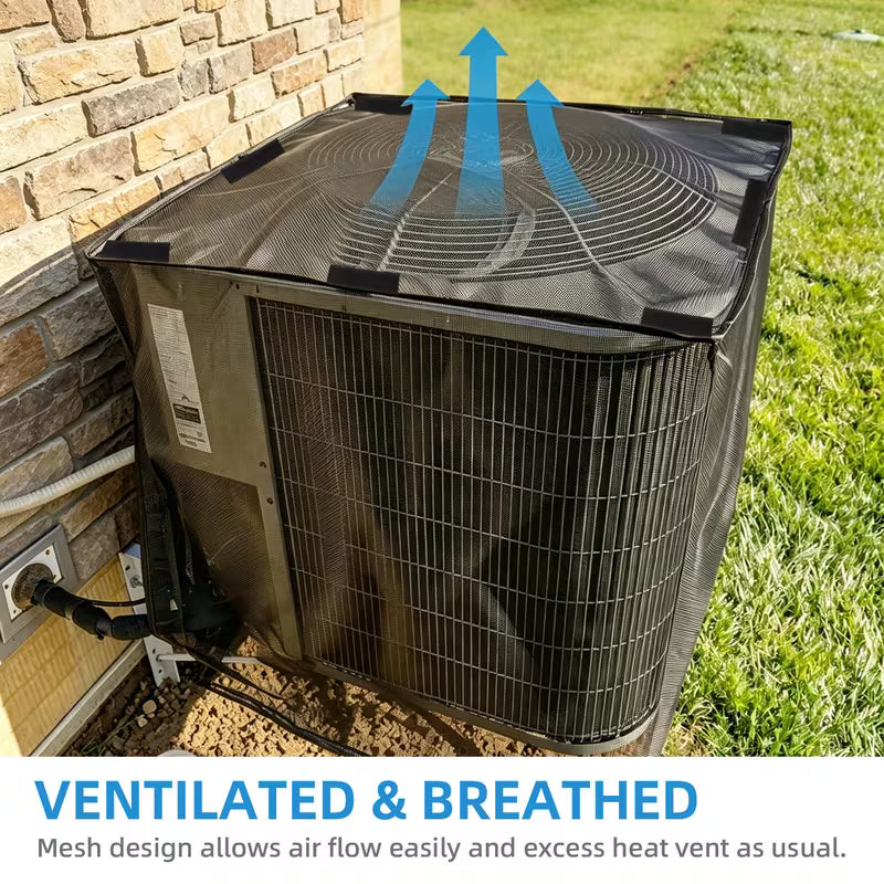 2-Piece Outdoor Air Conditioner Unit Top Dust Cover with Sticky Paste