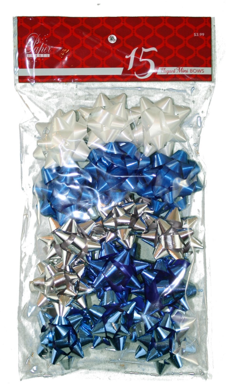 Elegant Bows 15 Pack - Blue/White