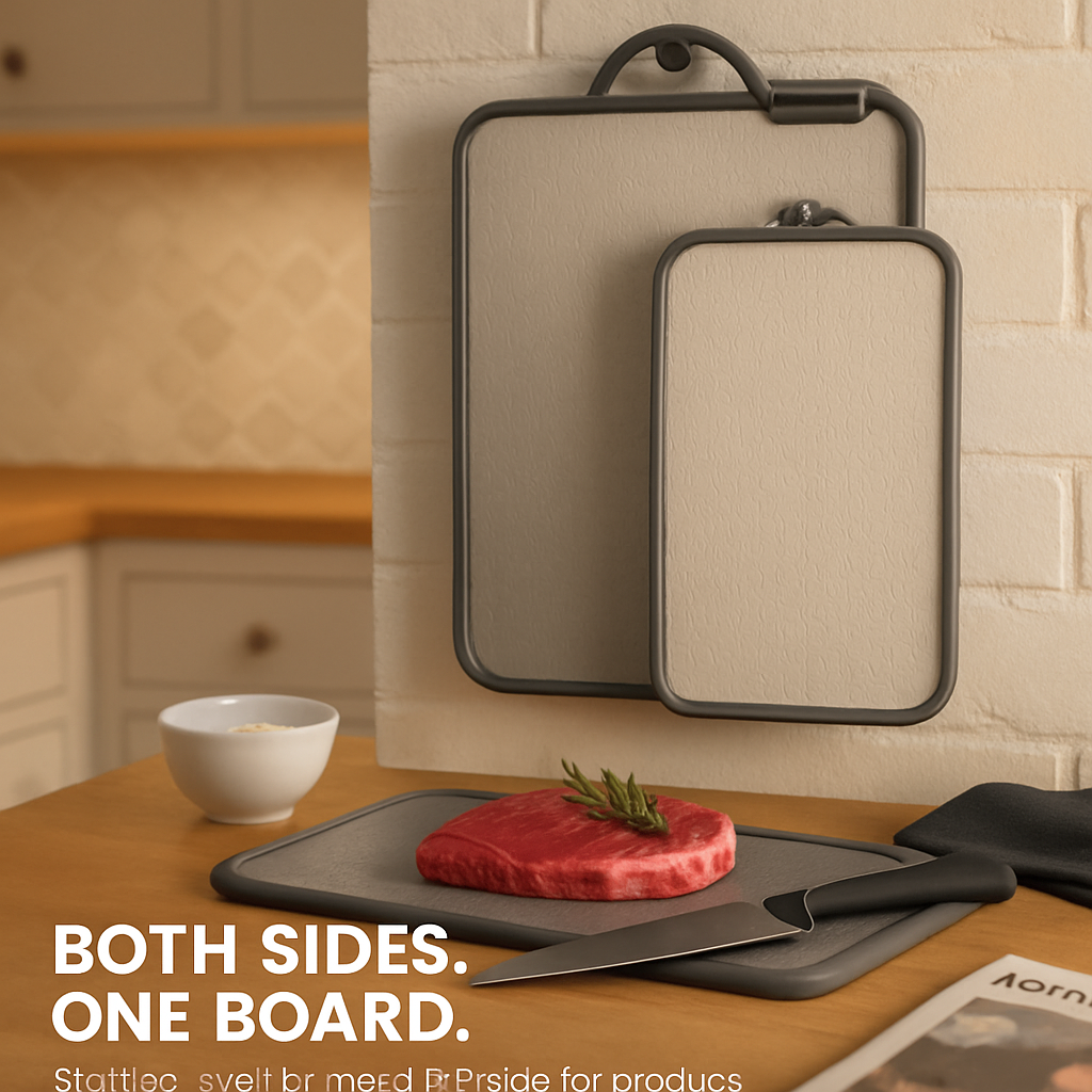 Double-Sided Cutting Board with Stainless Steel Mesh