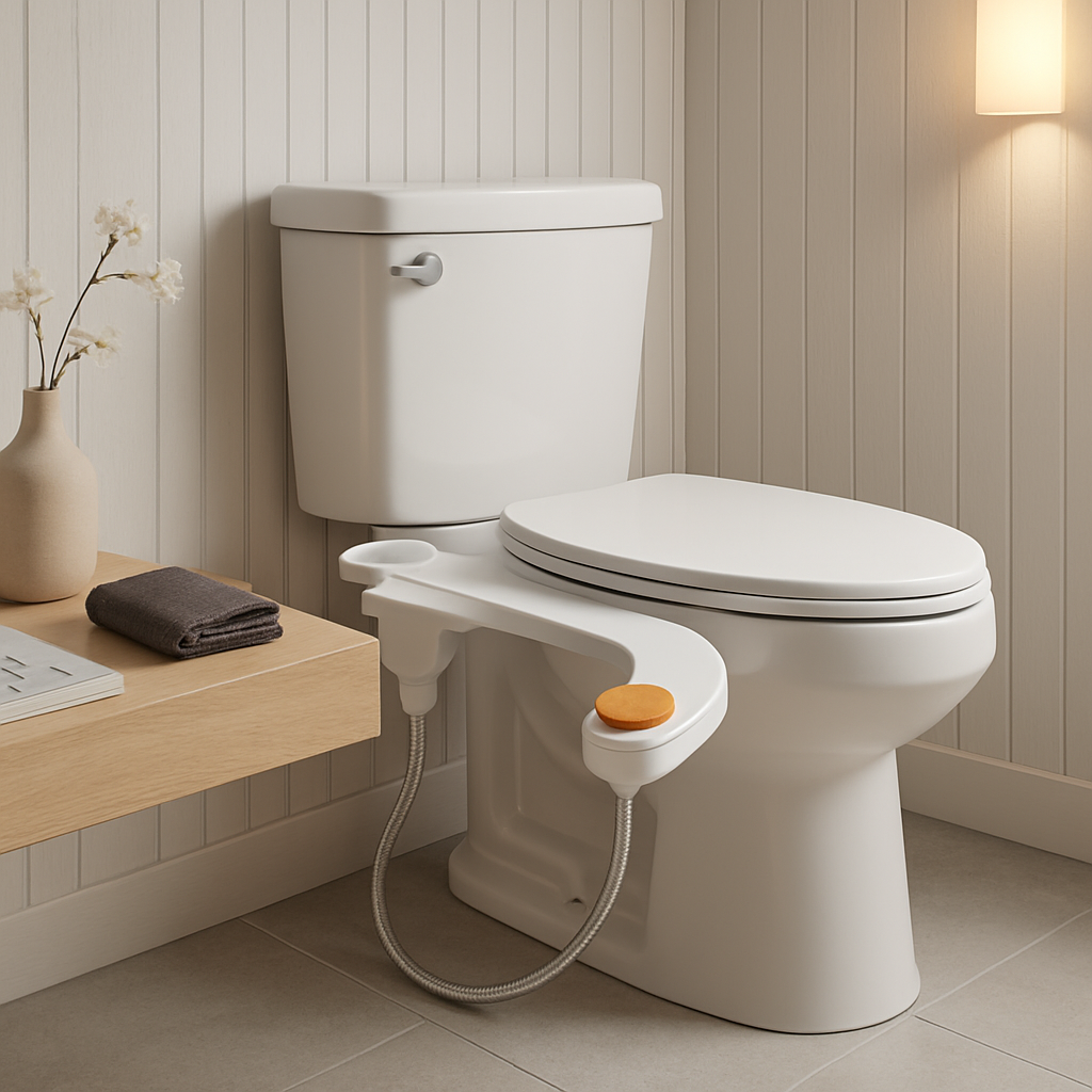 Bidet Attachment with Dual Nozzles and Water Flow Control