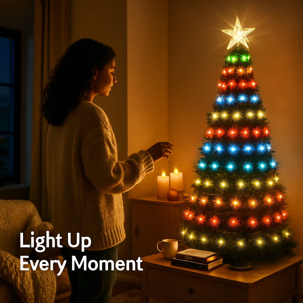 Luces de árbol de Navidad plegables con control por aplicación móvil