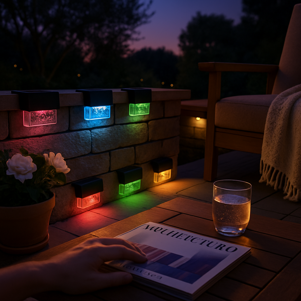 Solar Powered Deck Lights with Acrylic Bubble Lamps (6-Pack)