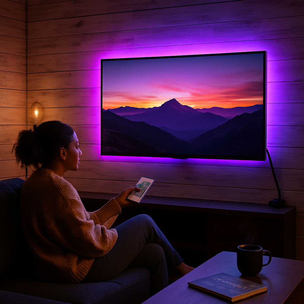 Tira de luz LED RGB USB para retroiluminación de monitor de TV