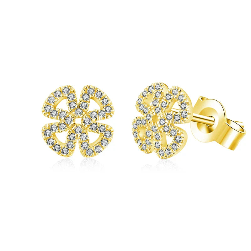 Moissanite D Color Solitaire Stud Earrings 925 Sterling Silver For Women Gift