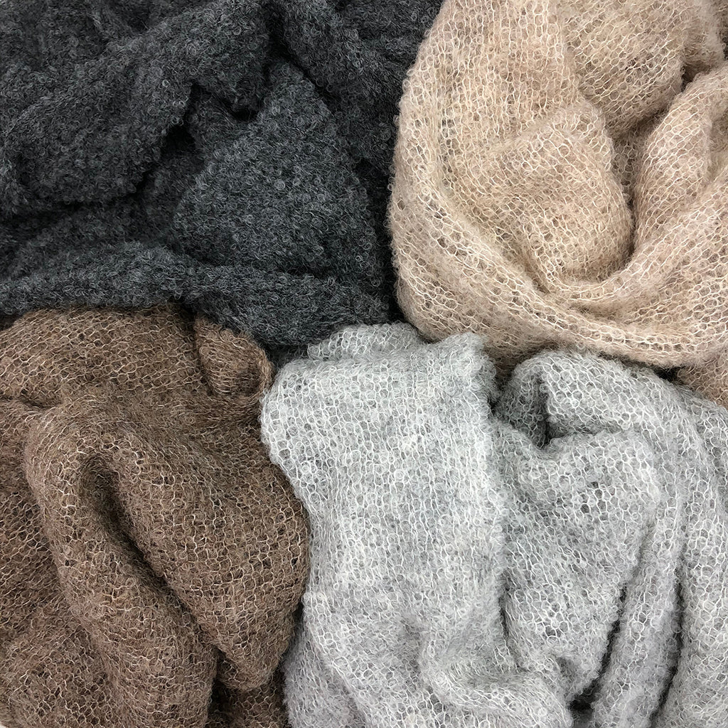 Gray Ultra Plush Alpaca Scarf Lightweight Cozy Shawl