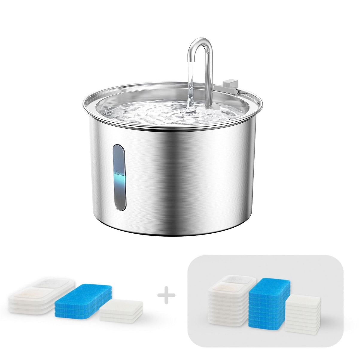 oneisall Stainless Steel Cat Water Fountain PW01SBU