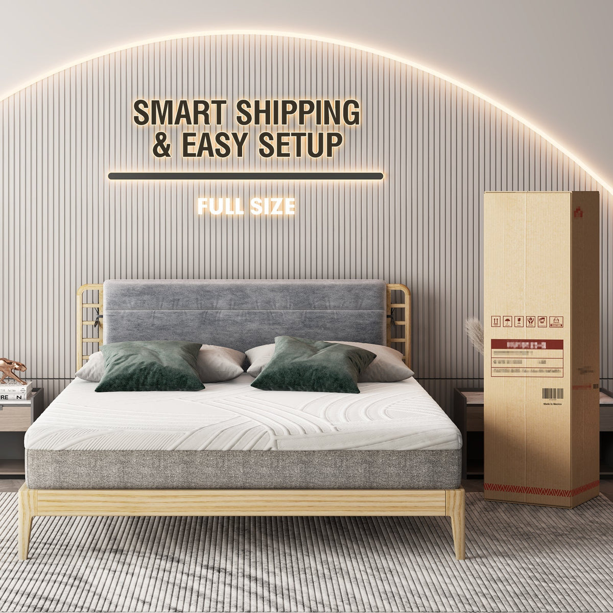 75L x 54W x 8H Memory Foam Mattress with Jacquard Fabric Cover