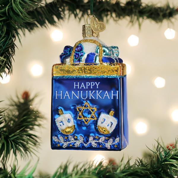 Happy Hanukkah Glass Ornament