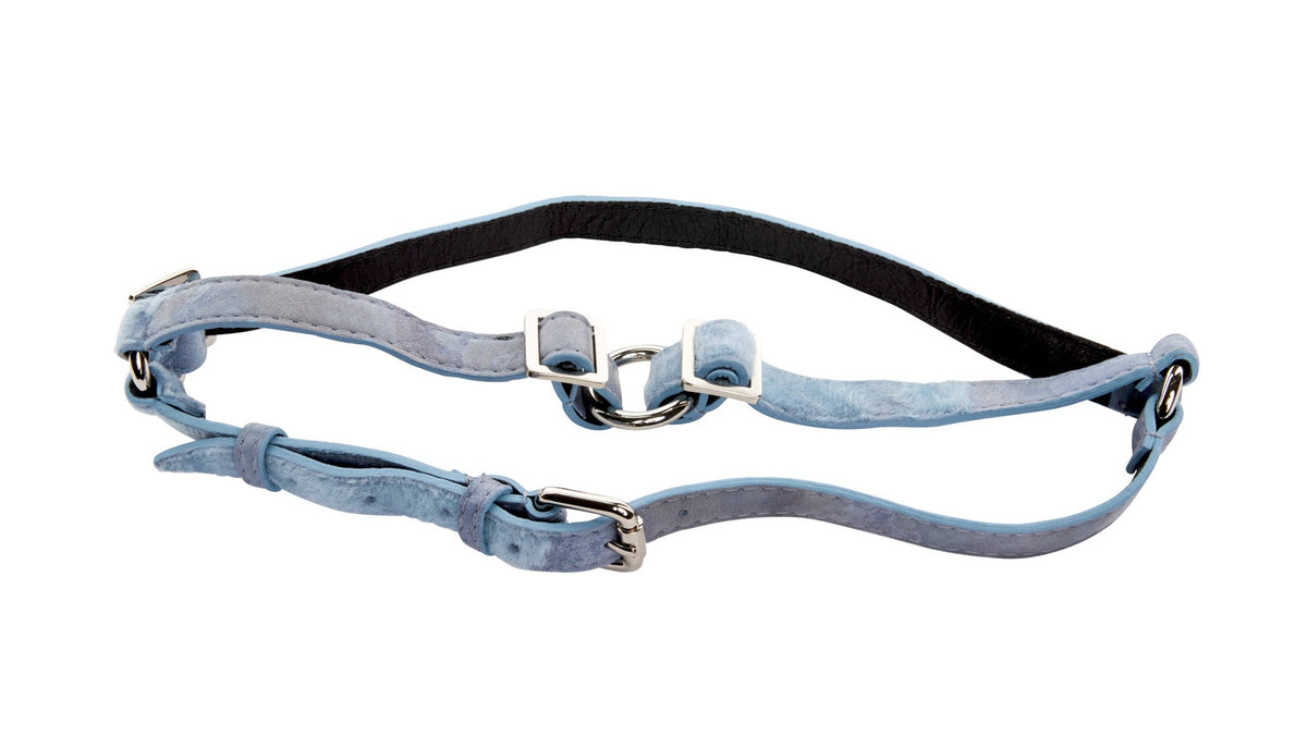 Light Blue Distressed Italian Leather Harness