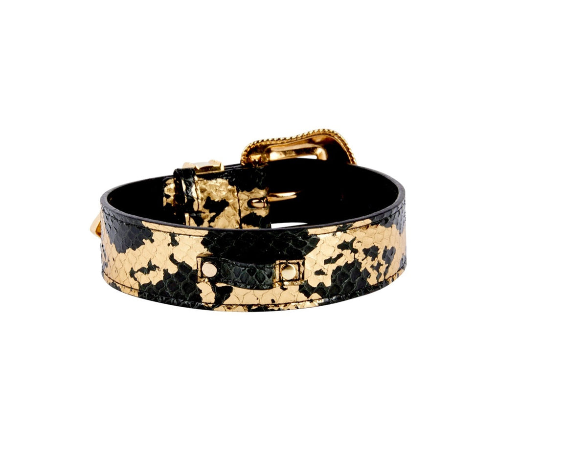 Black/Gold Custom Snake Swarovski Crystal Collar