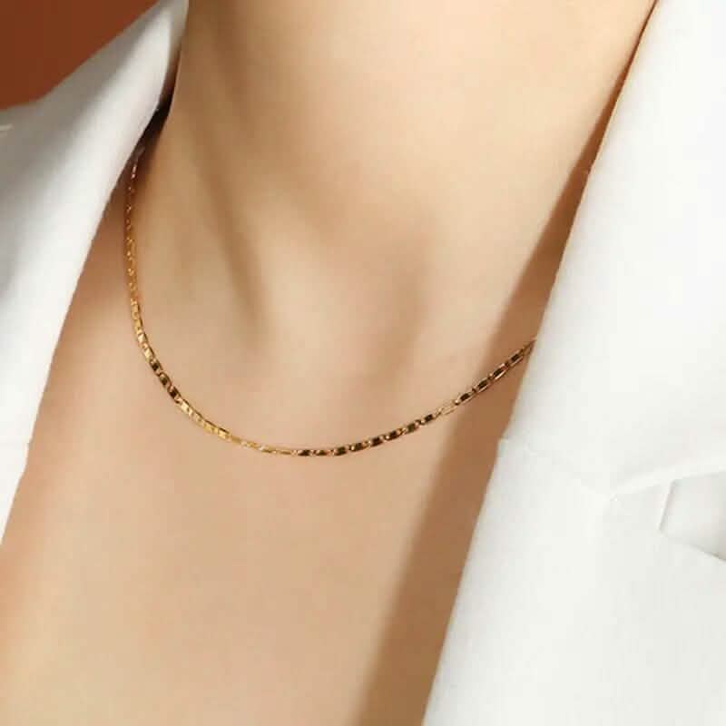 Italian 18K Gold Plated Punk Chain Necklace