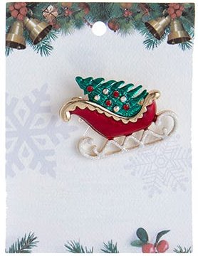 Enamel Finish Pin - Sleigh
