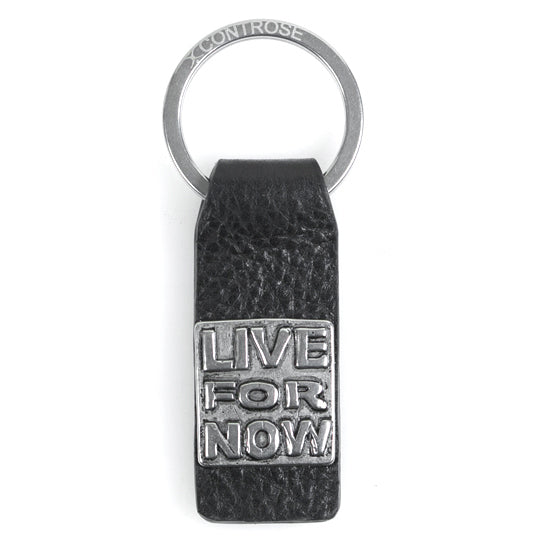 Leather Keychain Live For Now Inspirational Gift Keyring