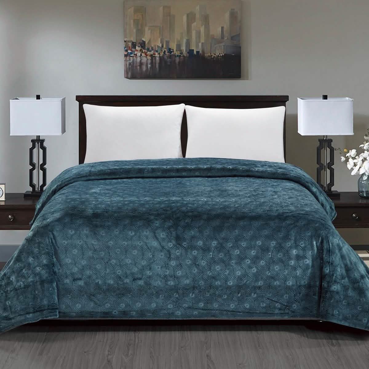 Louvre Blanket-Teal-Queen