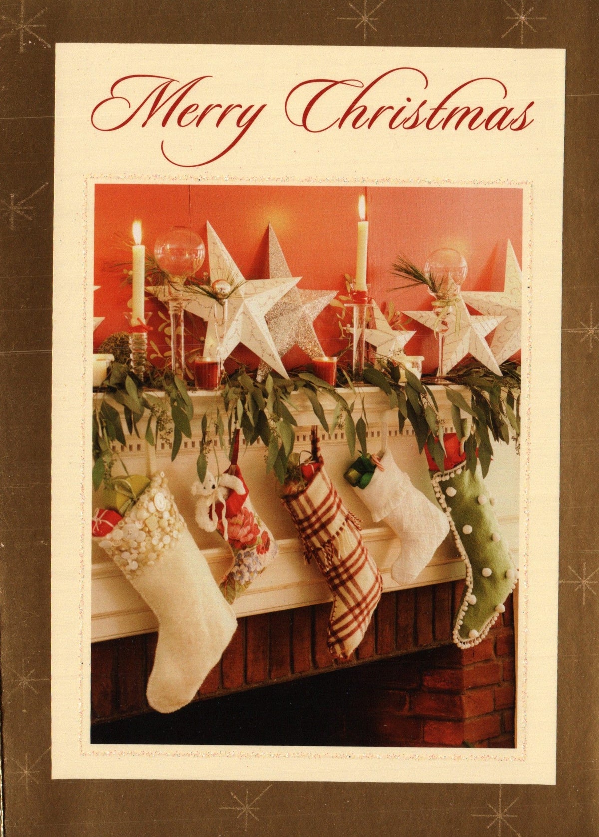 Tarjeta de Navidad "Cuelga los calcetines"