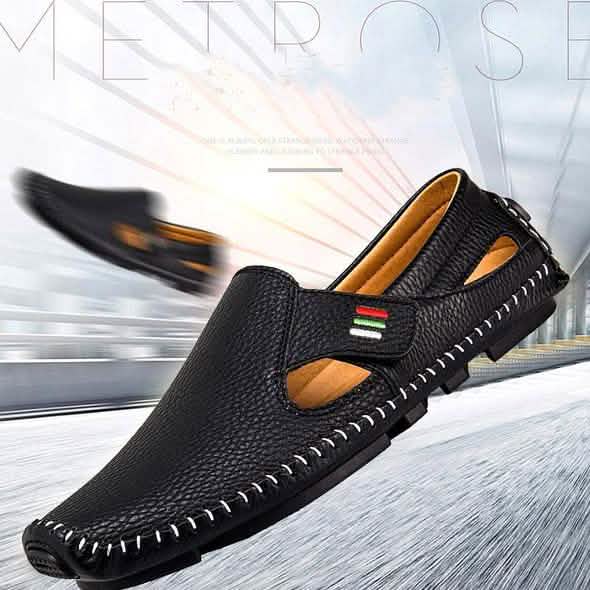 Zapatos Casuales de Hombre sin Cordones de Cuero Calado