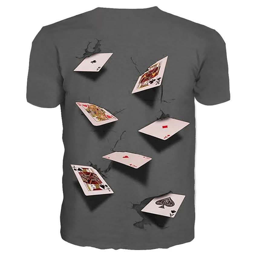 Camisetas de manga corta informales con estampado simulado para hombre