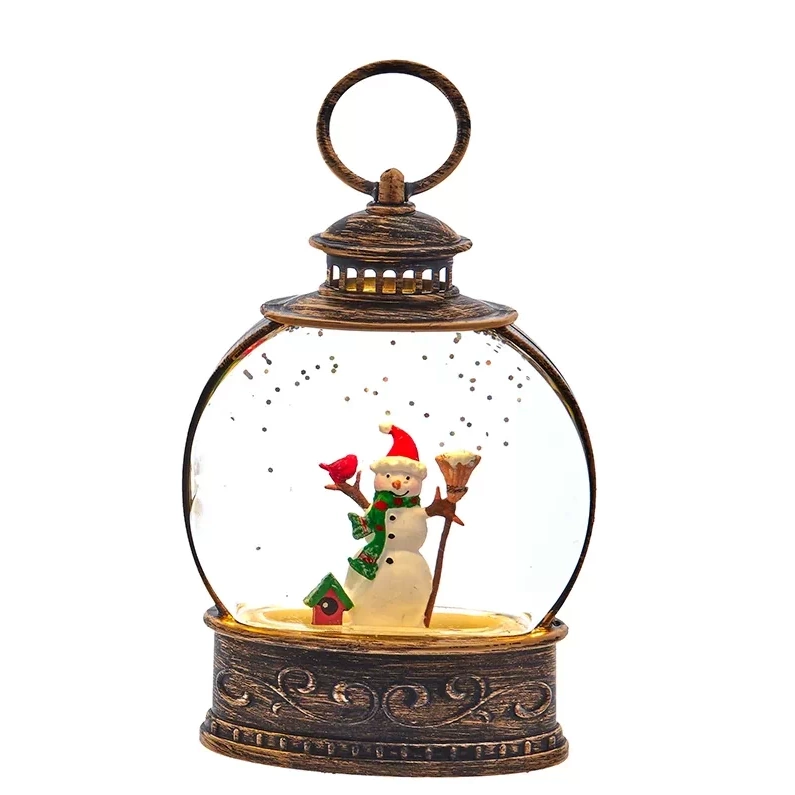 Lighted Waterglobe Lantern - Snowman - 5 inch