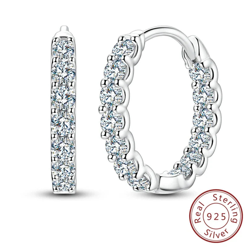 Moissanite 2mm Round Stud Earrings 925 Sterling Silver 0.036ct Bridal Gift