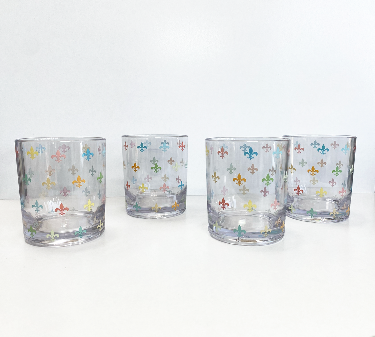 Fleur De Lis Acrylic Drinking Glasses