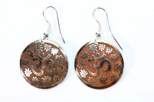 Om Lotus Petal Yoga Earrings Boho Spiritual Gold Dangle