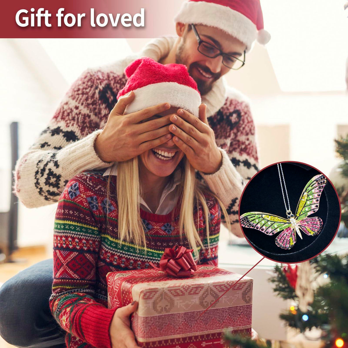 Adornos navideños de mariposas coloridas, dijes para árbol - Nuevo - Unidad individual
