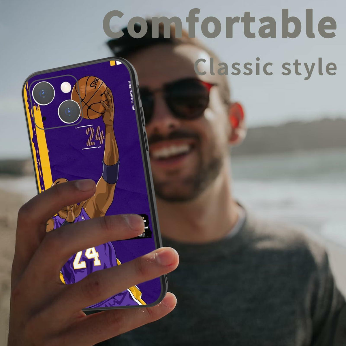 Basketball Star iPhone 14 Case Soft Silicone Shockproof Sports Pattern
