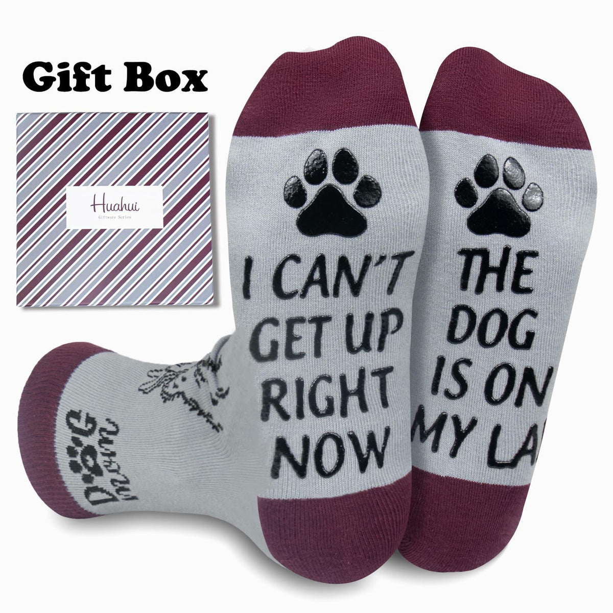Calcetines Huahui «Dog Mom» para mujer, regalos divertidos para amantes de los perros, 1 par