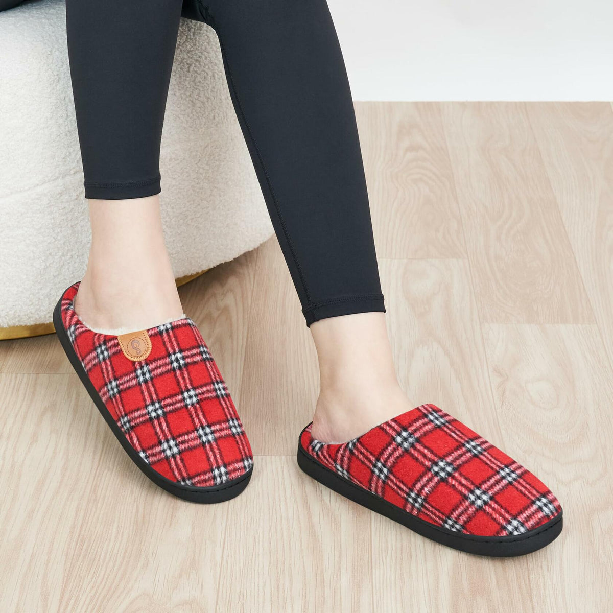 Pantuflas unisex de espuma viscoelástica Ablanczoom, tipo zueco, antideslizantes, rojas, talla 46/47