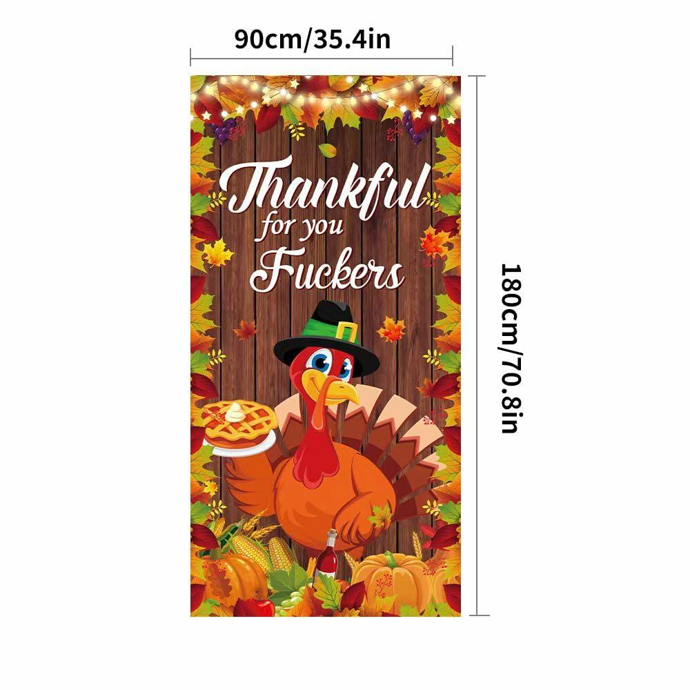 Cartel para puerta de Friendsgiving, decoración de fondo grande de otoño de 6 x 2.9 pies
