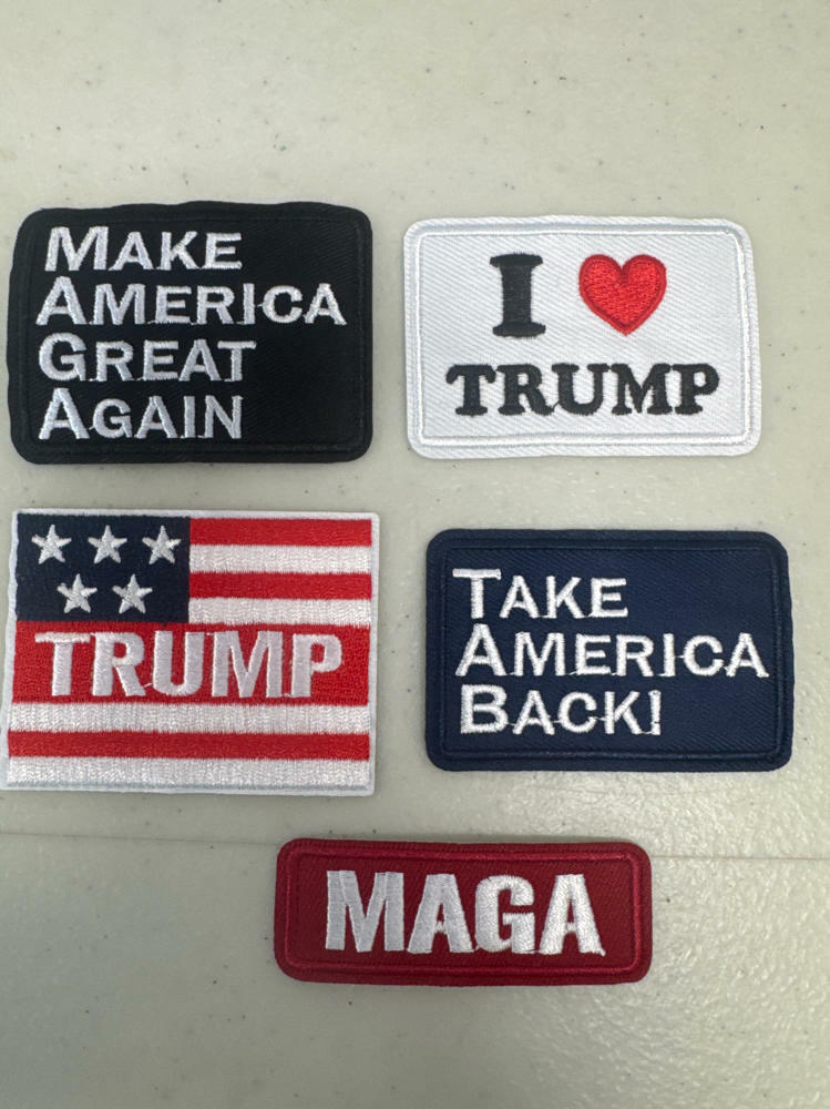 Set de 5 parches de la bandera estadounidense, bordados, para planchar o coser