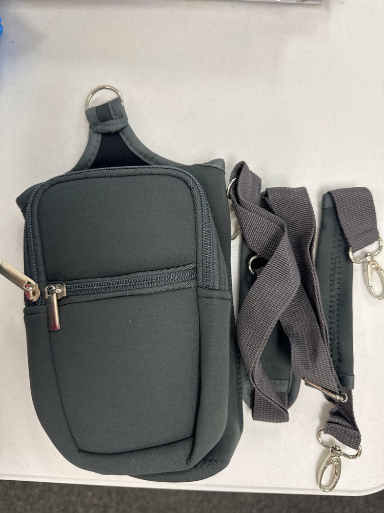 Bolsa portabotellas magnética Domensi con bolsillo para teléfono, gris