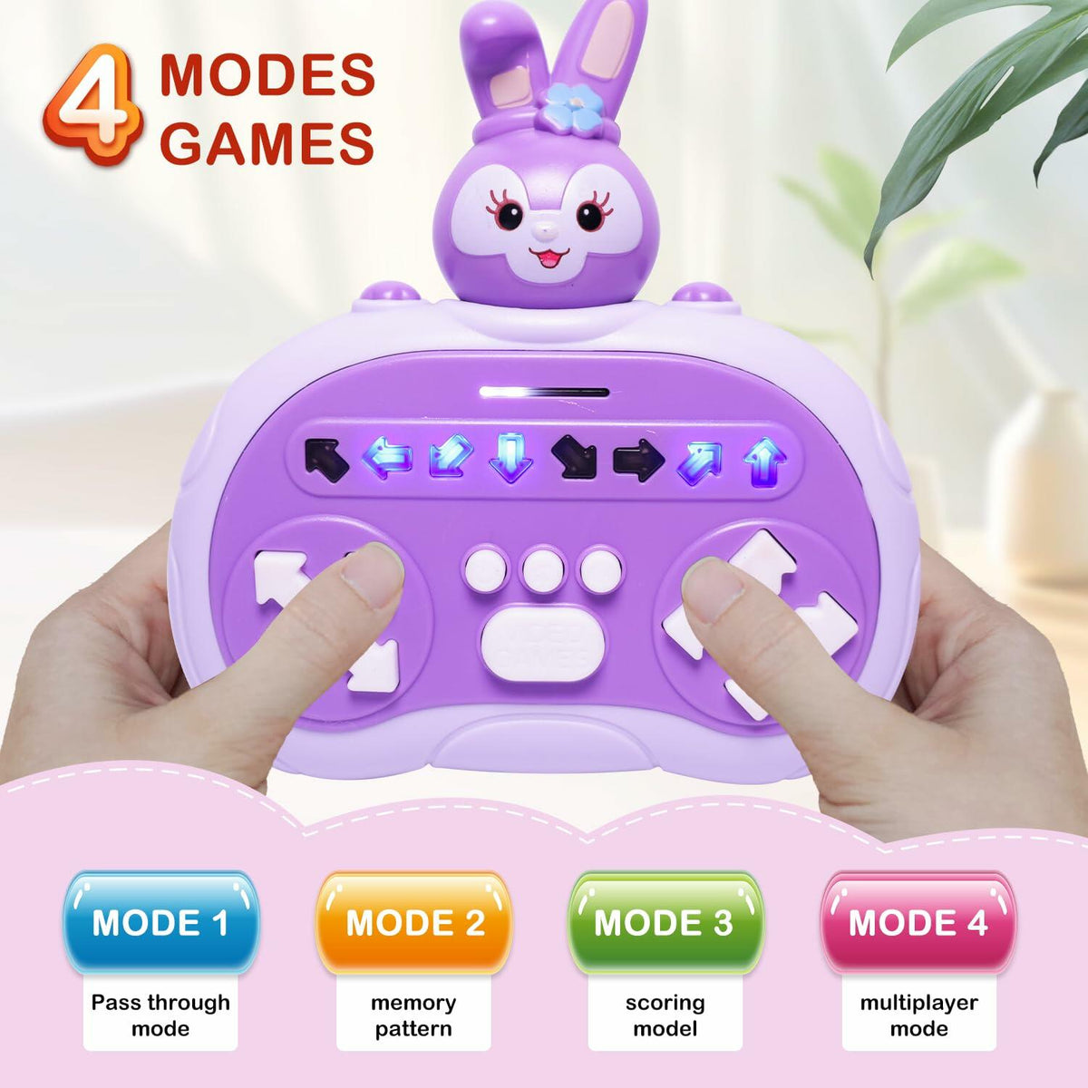 Juguete educativo Máquina de baile Rhythm Master portátil conejo morado para niños de 3 a 12 años