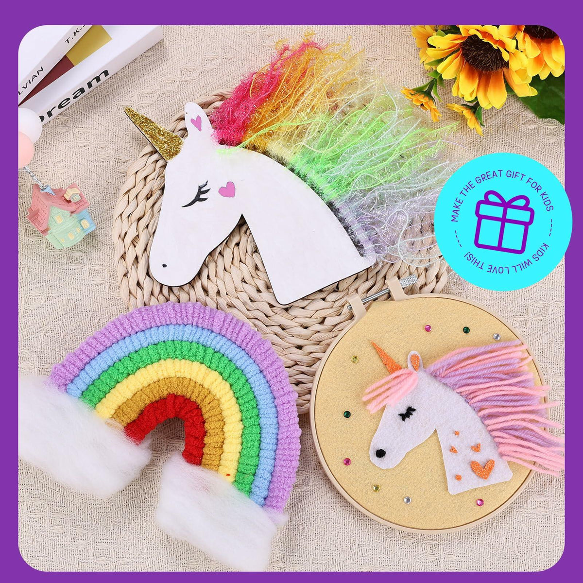 Kit de manualidades de costura de unicornio LAOESE para niños de 8 a 12 años, regalo de arte y manualidades