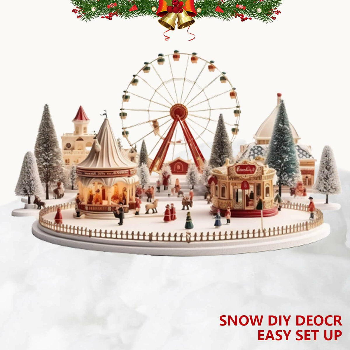 Decoración navideña de nieve artificial para interiores, 0.9 libras, nieve blanca esponjosa tipo algodón