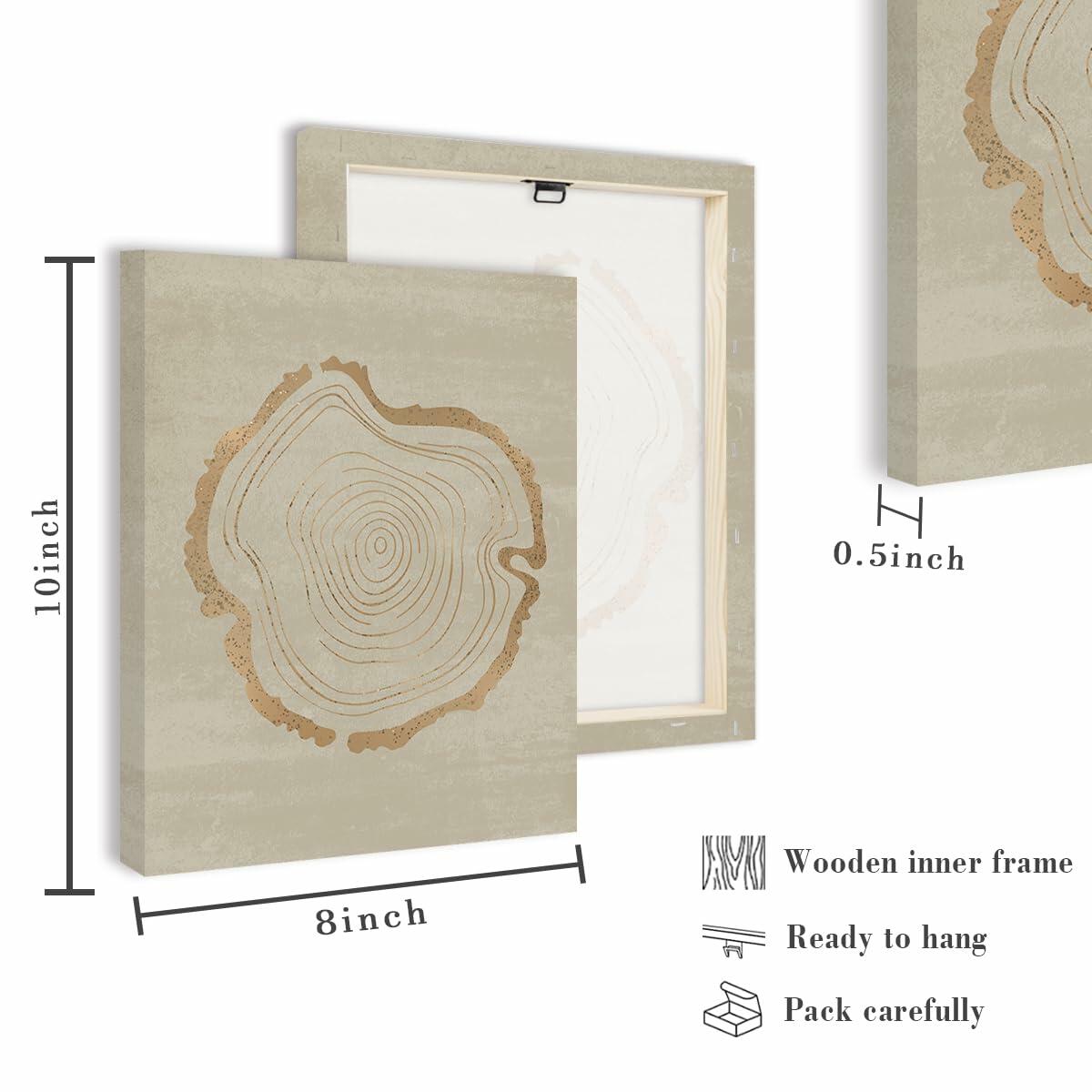 Arte de pared en lienzo de anillos de árbol Anyzal, 6 paneles, gris, 8x10 pulgadas