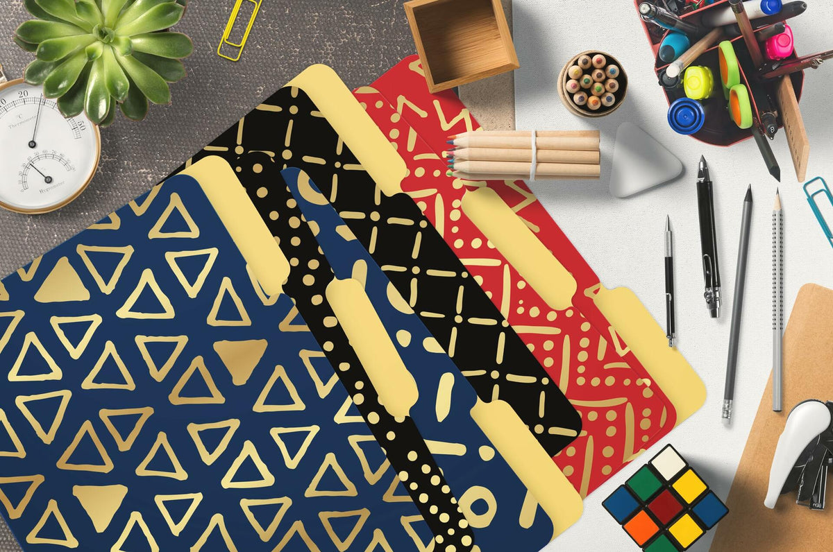 Carpetas de archivos decorativas Better Office, tamaño carta, paquete de 18, rojo, negro, azul