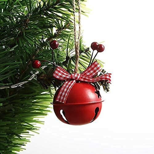 18 piezas de cascabeles navideños para adornos, decoración de árbol en rojo, blanco y verde